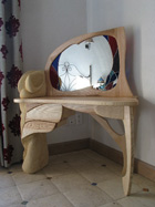 Coiffeuse style Art Nouveau - Bois, Pierre et Vitrail