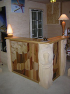 Comptoir structure pierre et bois